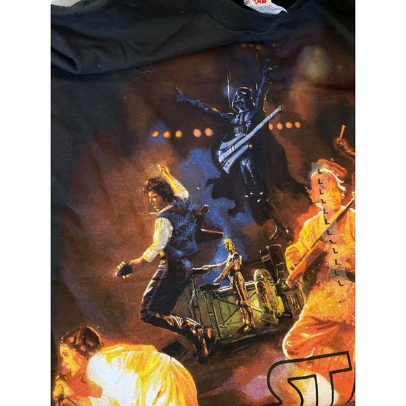 Star Wars Rock Band Luke Skywalker Vader Retro Vintage Concert Large T-Shirt NWT - Picture 7 of 9